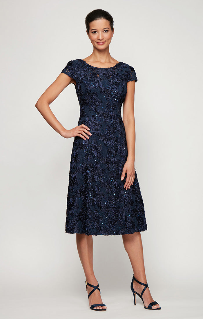 Audrey Lace Boatneck A-Line Gown