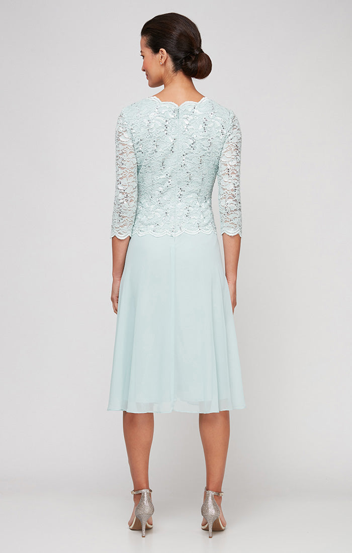 Bella Sequin Lace Boatneck A-Line Dress
