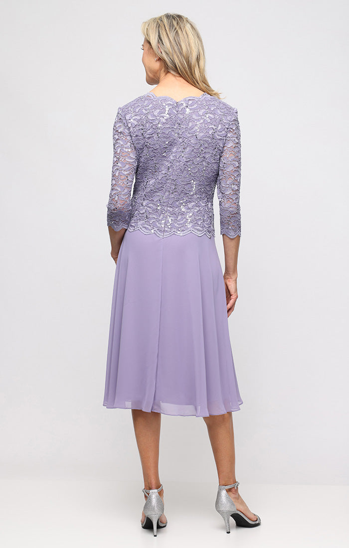 Bella Sequin Lace Boatneck A-Line Dress