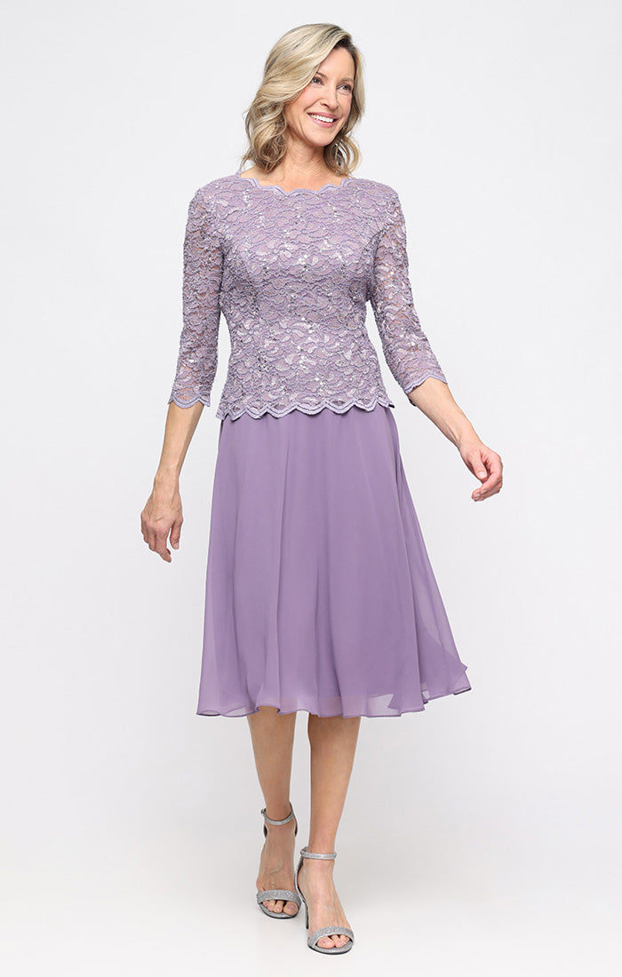 Bella Sequin Lace Boatneck A-Line Dress