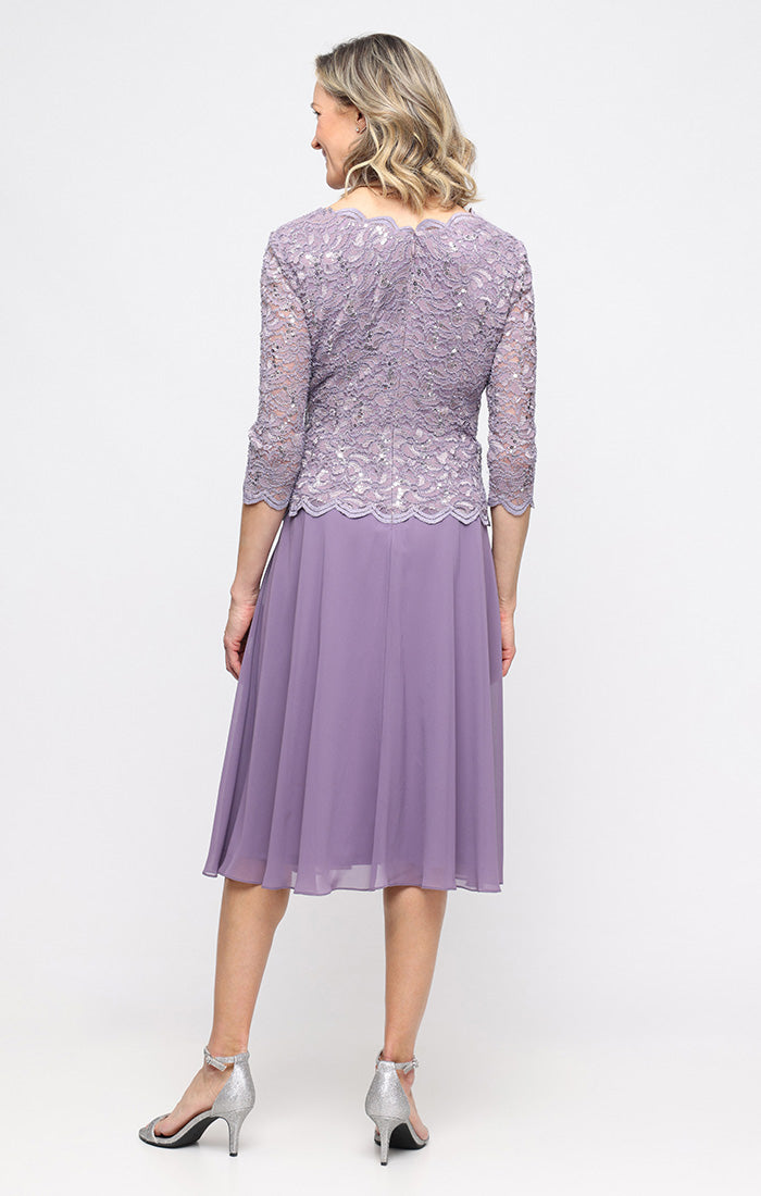 Bella Sequin Lace Boatneck A-Line Dress