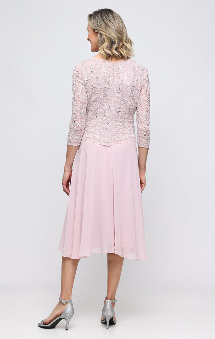 Bella Sequin Lace Boatneck A-Line Dress