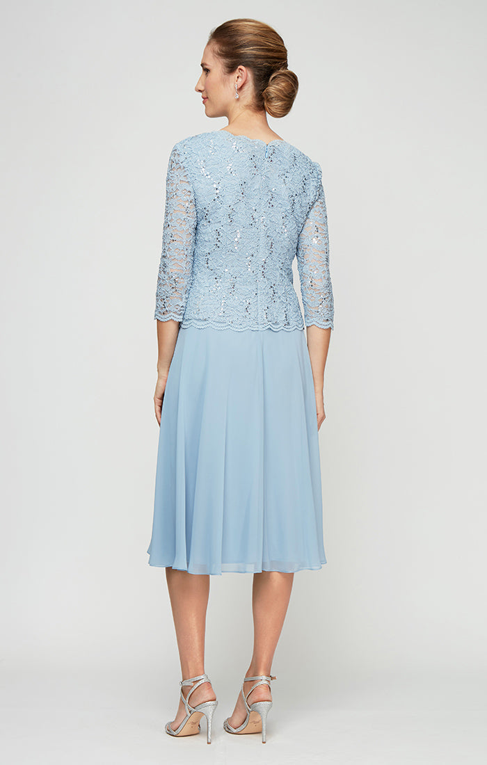 Bella Sequin Lace Boatneck A-Line Dress