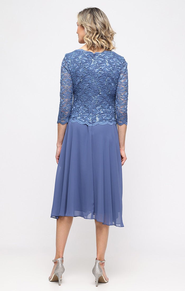 Bella Sequin Lace Boatneck A-Line Dress