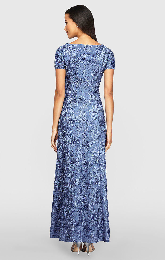 Evelyn Lace Boatneck A-Line Gown