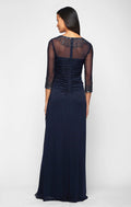 Joanna Mesh Sweetheart-Neckline A-Line Gown