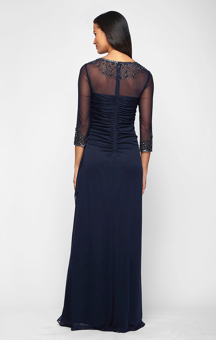 Joanna Mesh Sweetheart-Neckline A-Line Gown