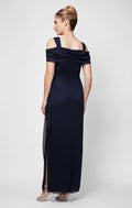 Camille Mesh Cowl-Neck Gown