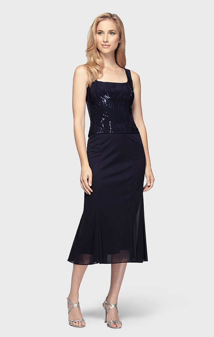 Annabelle Sequin Scoop-Neck Jacket Dress