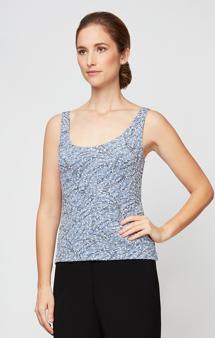 Glitter Knit Mandarin-Collar Twinset