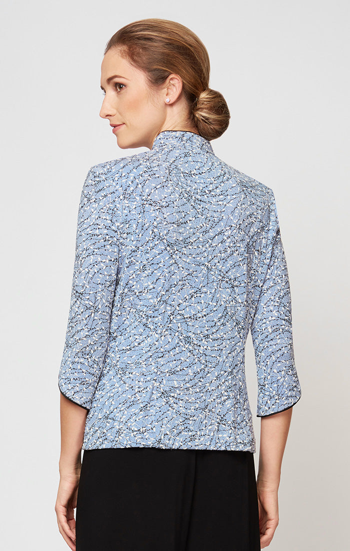 Glitter Knit Mandarin-Collar Twinset