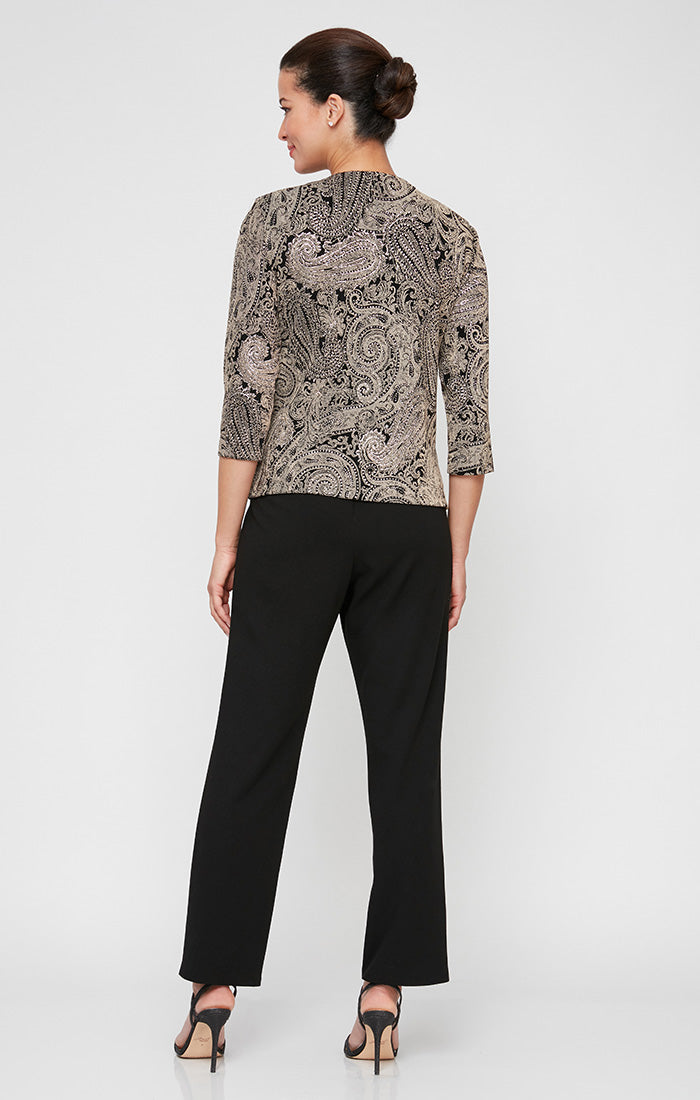 Printed Hook-And-Eye Closure Twinset