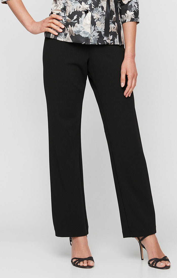 Stretch Crepe Zip Slim-Leg Pant