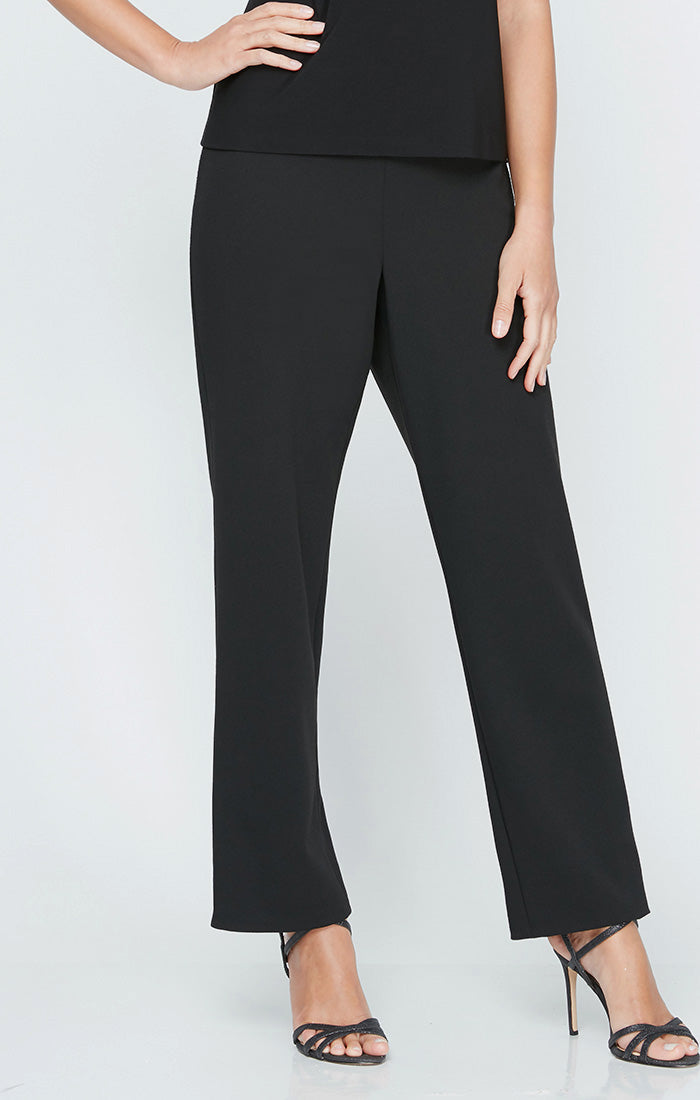 Stretch Crepe Zip Slim-Leg Pant