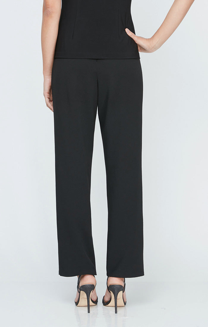 Stretch Crepe Zip Slim-Leg Pant