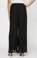 Chiffon Tulip-Hem Wide-Leg Pant