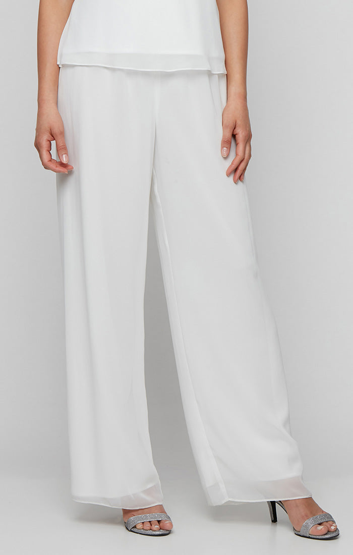 Silky Chiffon Wide-Leg Pant