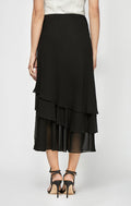 Chiffon Asymmetric Triple-Tier Skirt