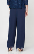 Chiffon Straight-Leg Pant