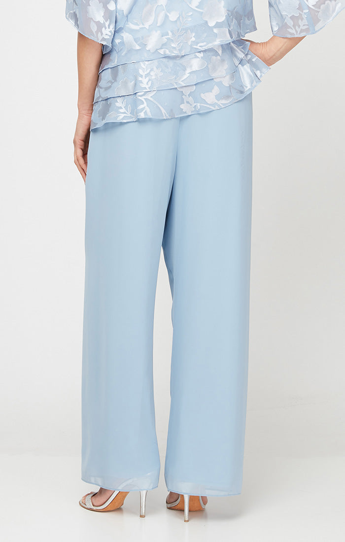Chiffon Straight-Leg Pant