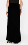 Long Velvet Skirt With Fishtail Back Detail
