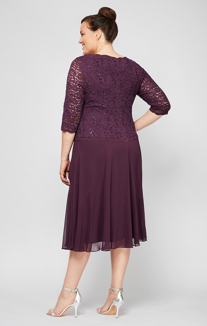 Plus Bella Sequin Lace Boatneck Dress