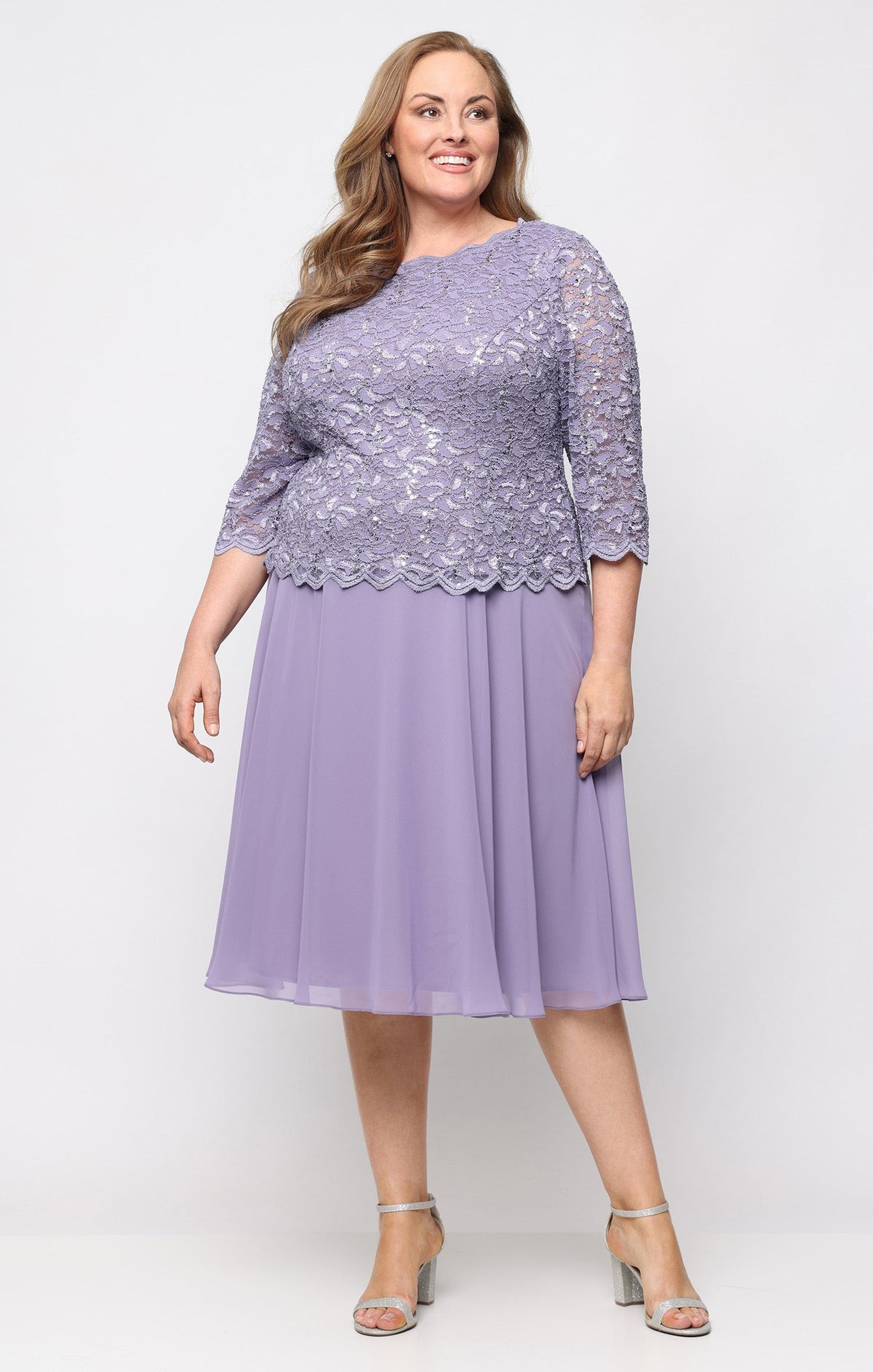 Plus Bella Sequin Lace Boatneck Dress