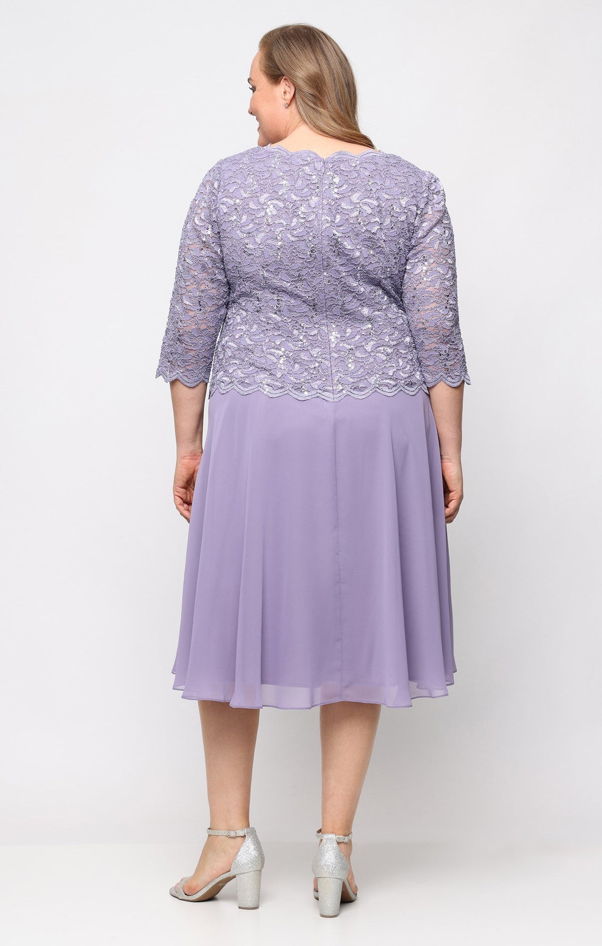 Plus Bella Sequin Lace Boatneck Dress
