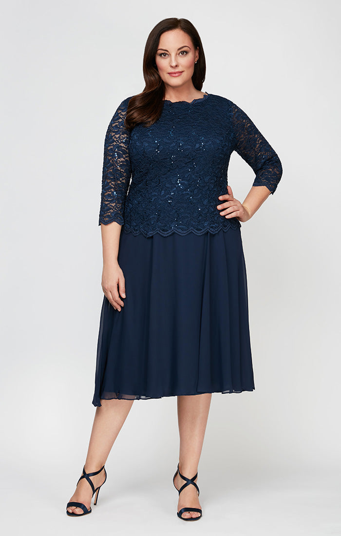 Plus Bella Sequin Lace Boatneck Dress