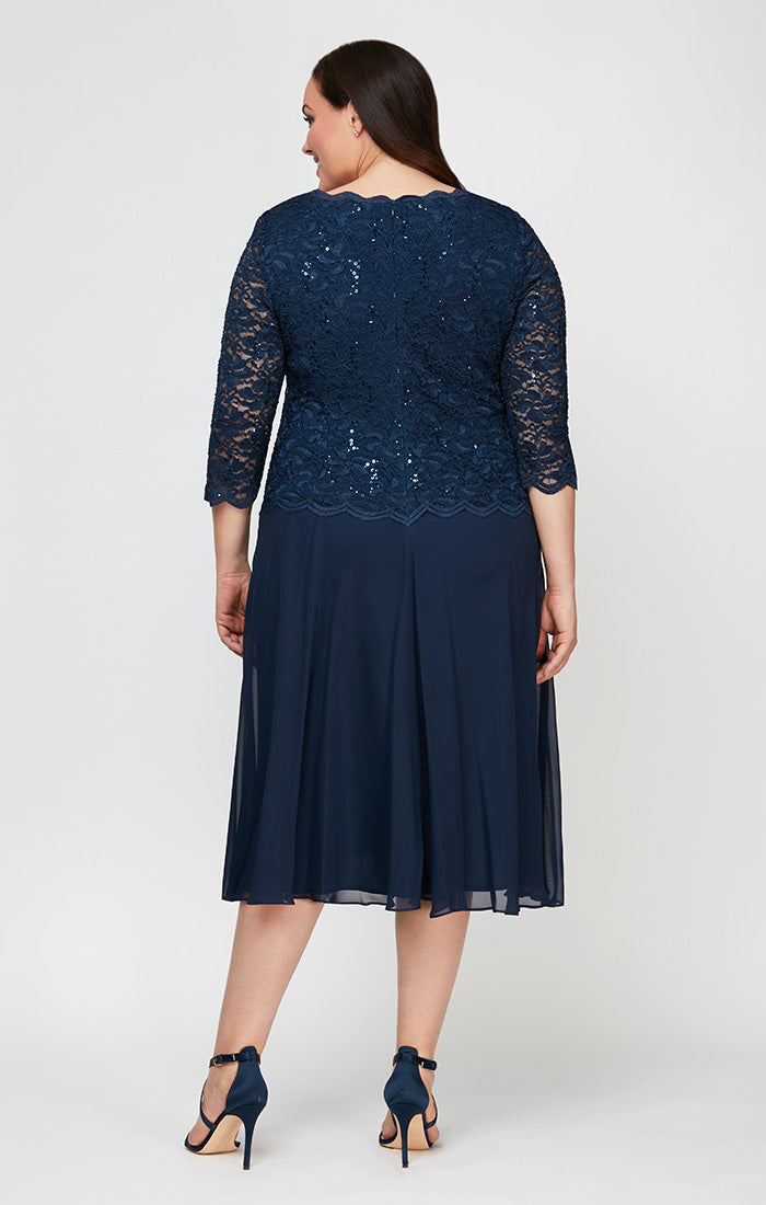 Plus Bella Sequin Lace Boatneck Dress