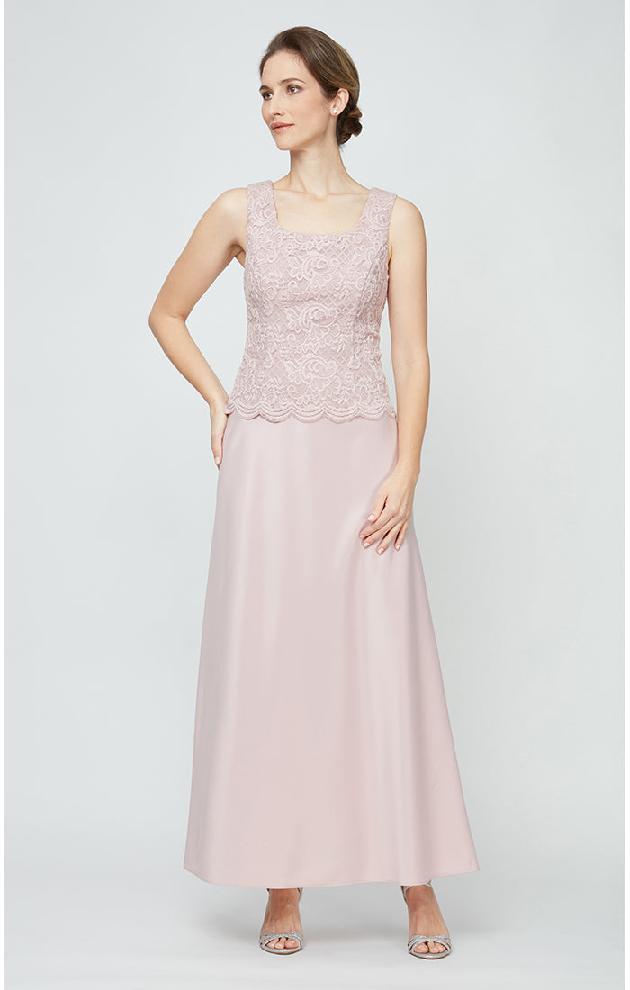 Bethany Glitter & Lace Scoop-Neck Jacket Dress