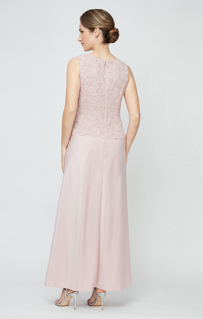Bethany Glitter & Lace Scoop-Neck Jacket Dress