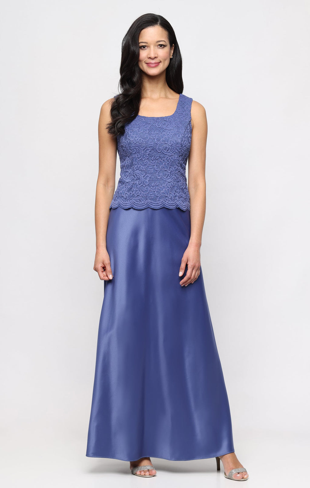 Bethany Glitter & Lace Scoop-Neck Jacket Dress