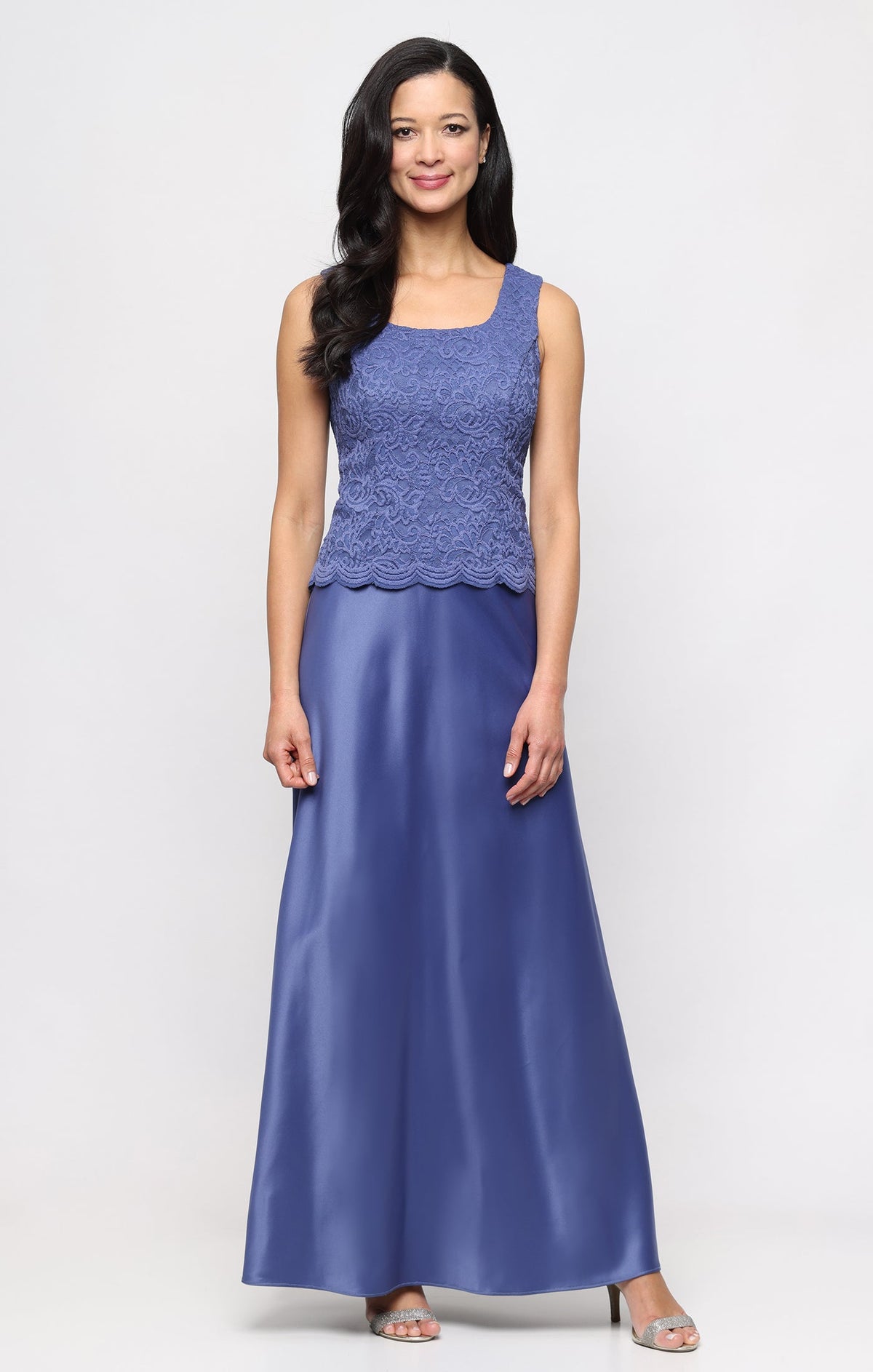 Bethany Glitter & Lace Scoop-Neck Jacket Dress