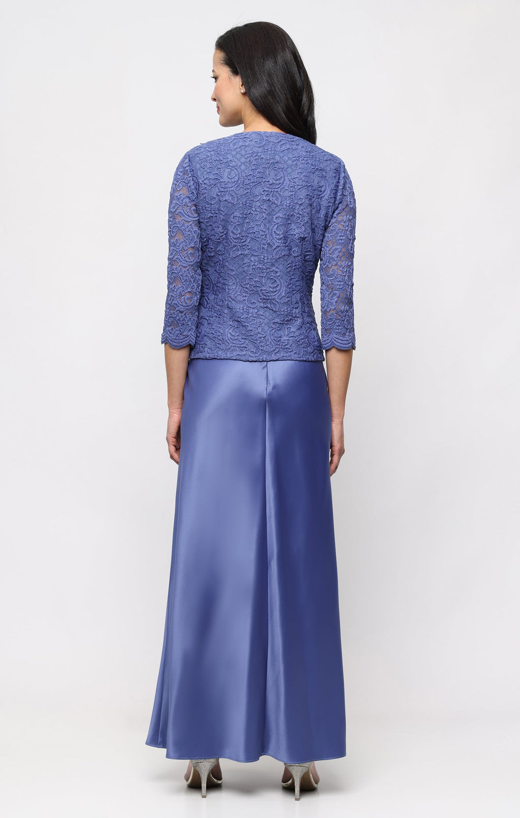 Bethany Glitter & Lace Scoop-Neck Jacket Dress