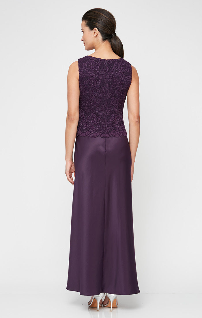 Bethany Glitter & Lace Scoop-Neck Jacket Dress