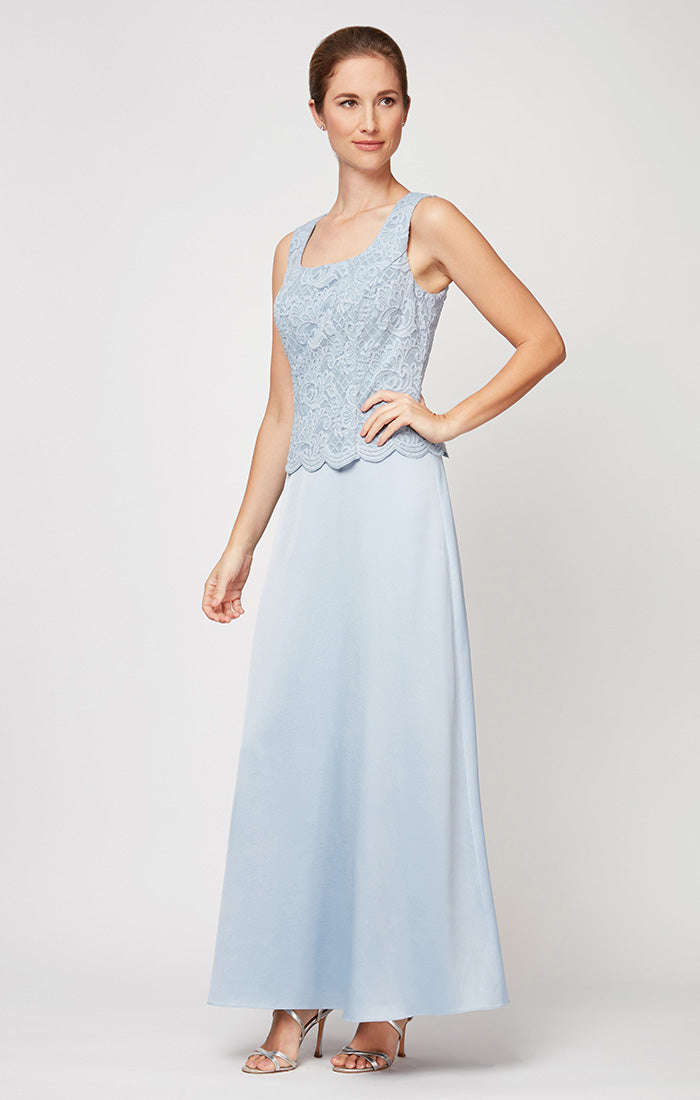 Bethany Glitter & Lace Scoop-Neck Jacket Dress
