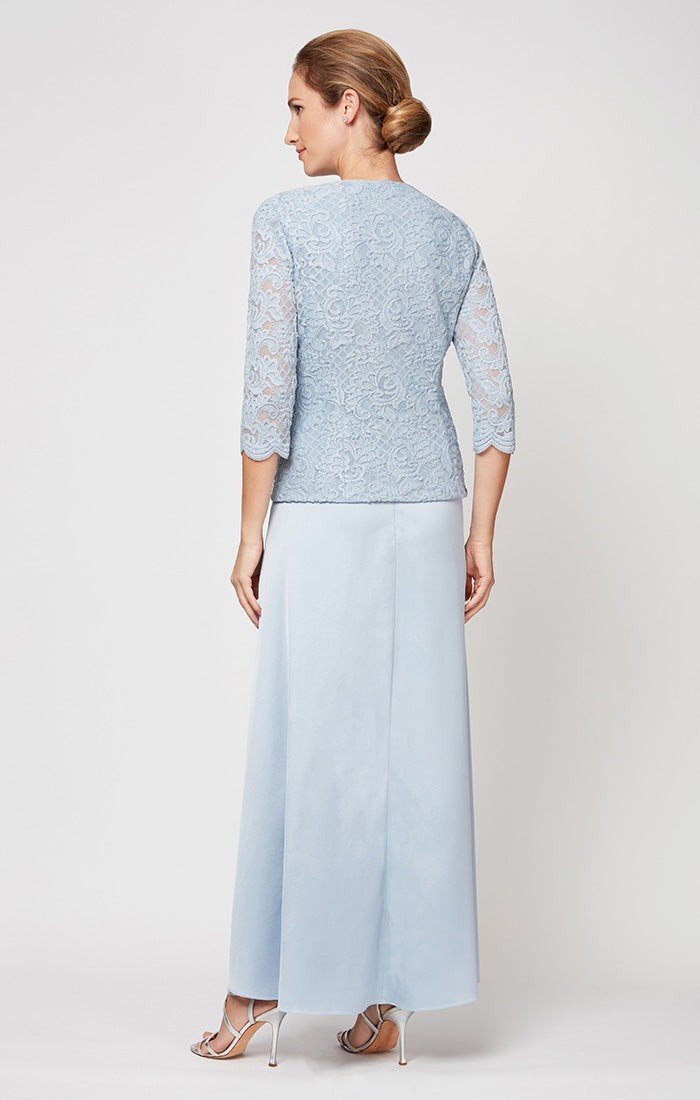 Bethany Glitter & Lace Scoop-Neck Jacket Dress