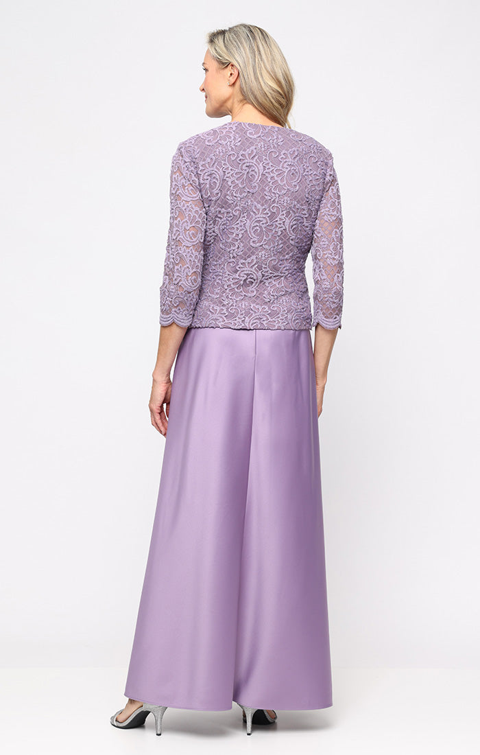 Bethany Glitter & Lace Scoop-Neck Jacket Dress
