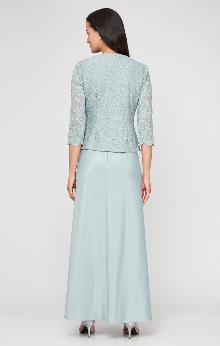 Bethany Glitter & Lace Scoop-Neck Jacket Dress
