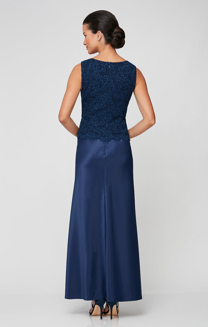 Bethany Glitter & Lace Scoop-Neck Jacket Dress