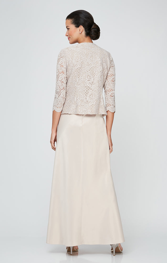 Bethany Glitter & Lace Scoop-Neck Jacket Dress
