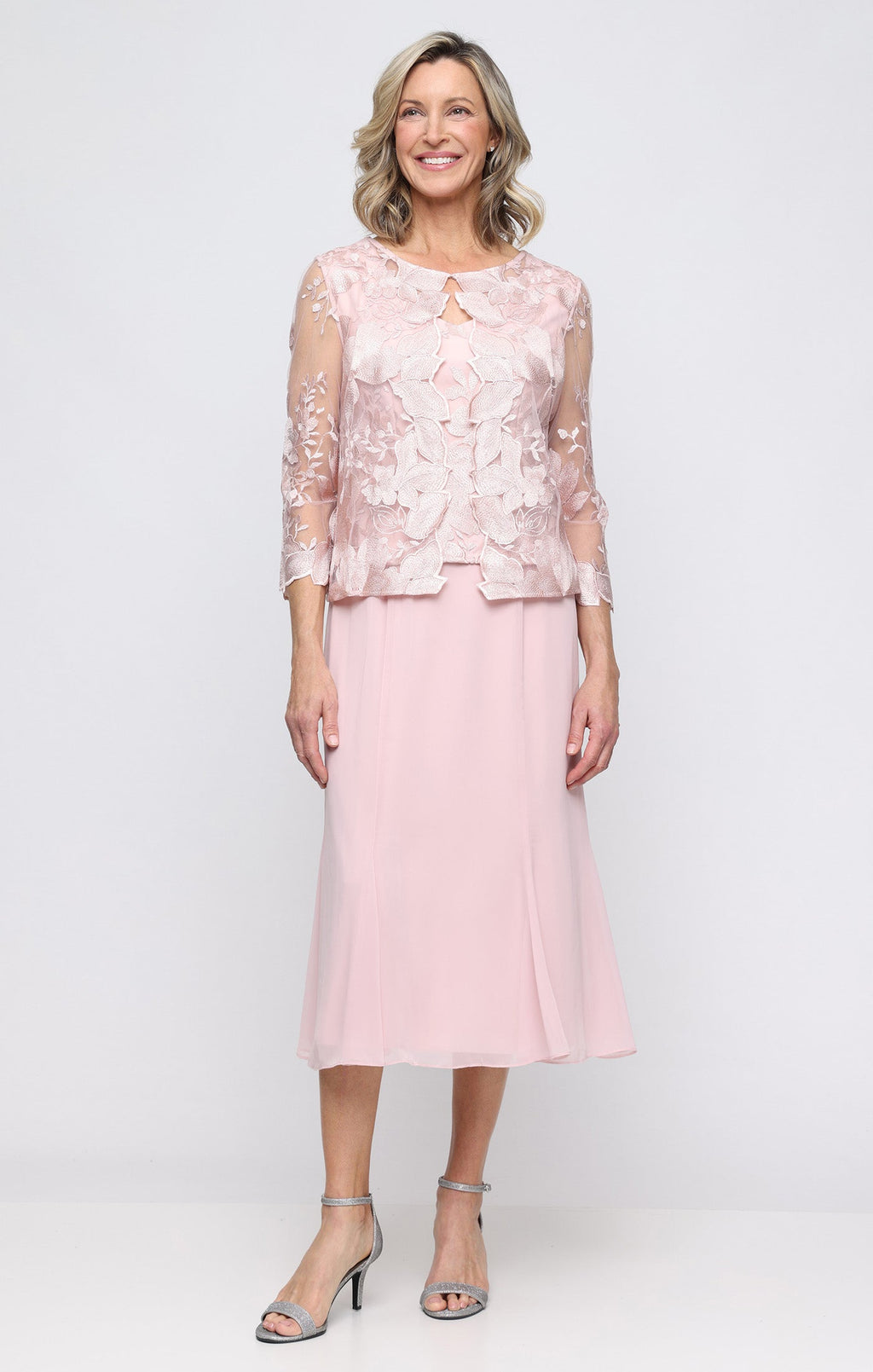 Lace Scallop Jacket Dress
