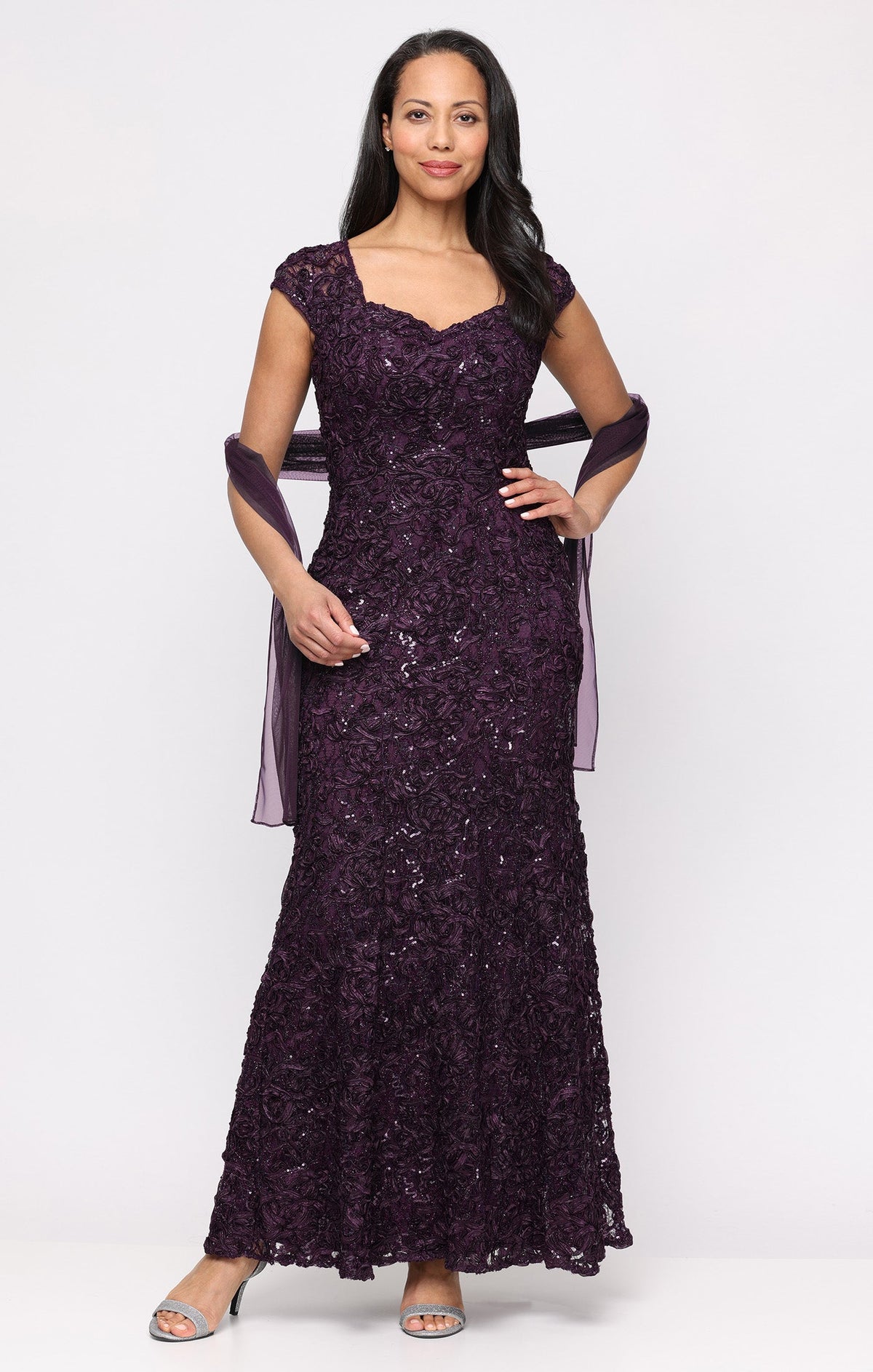 Eleanor Sequin Sweetheart-Neckline A-Line Gown