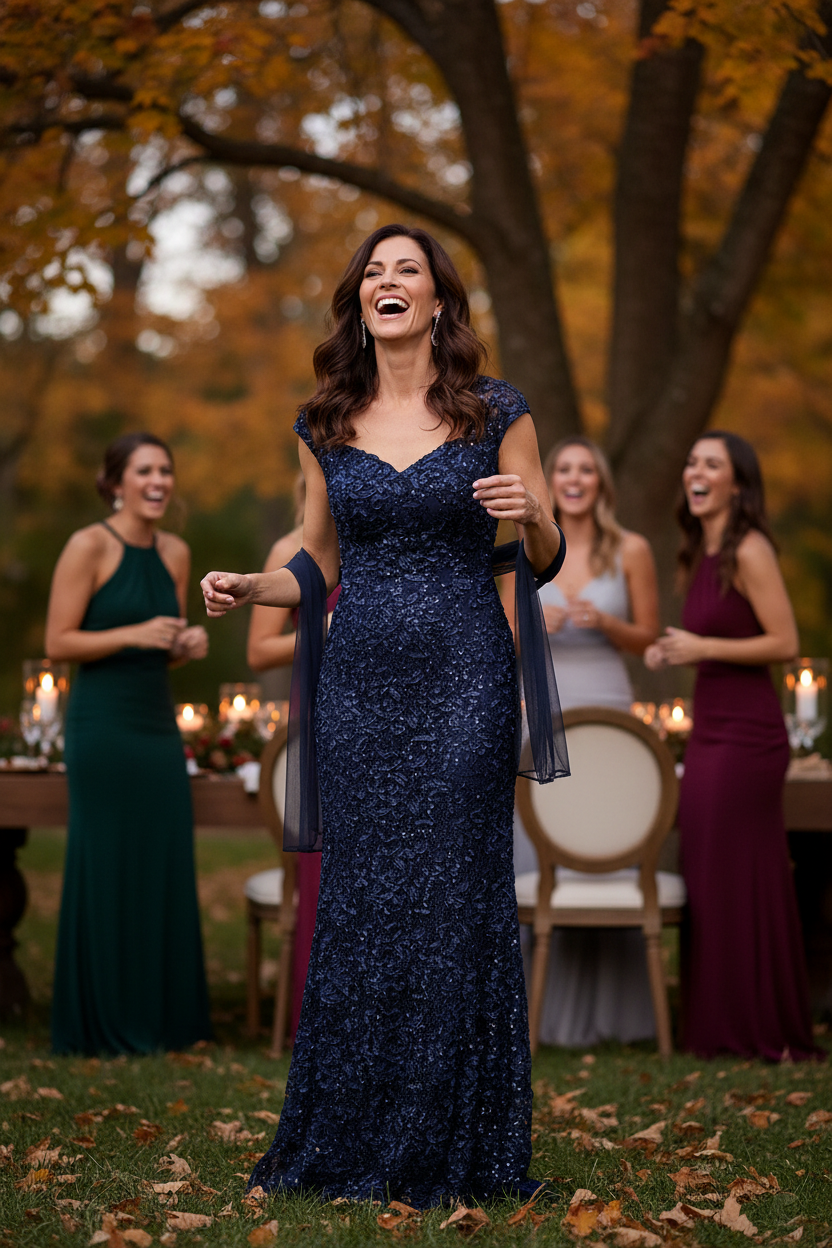 Eleanor Sequin Sweetheart-Neckline A-Line Gown