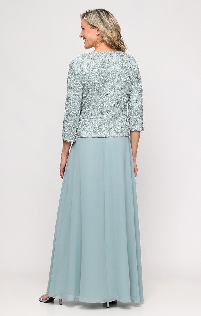 Petite Soutache Empire-Waist Column Gown