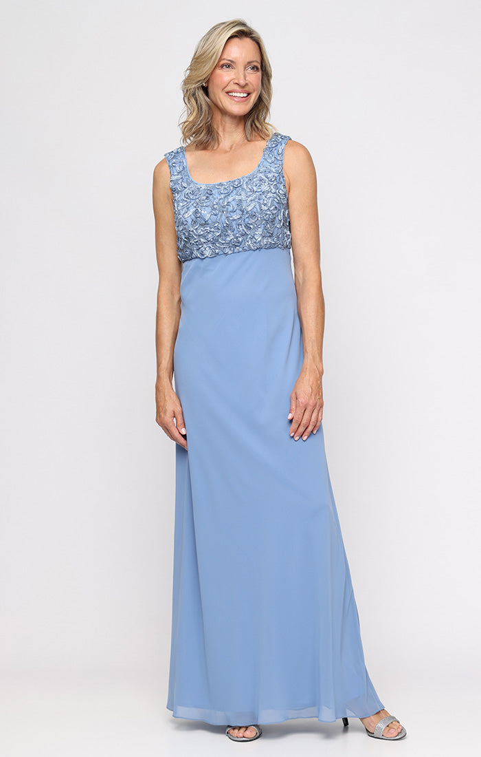 Soutache & Lace Empire-Waist Gown