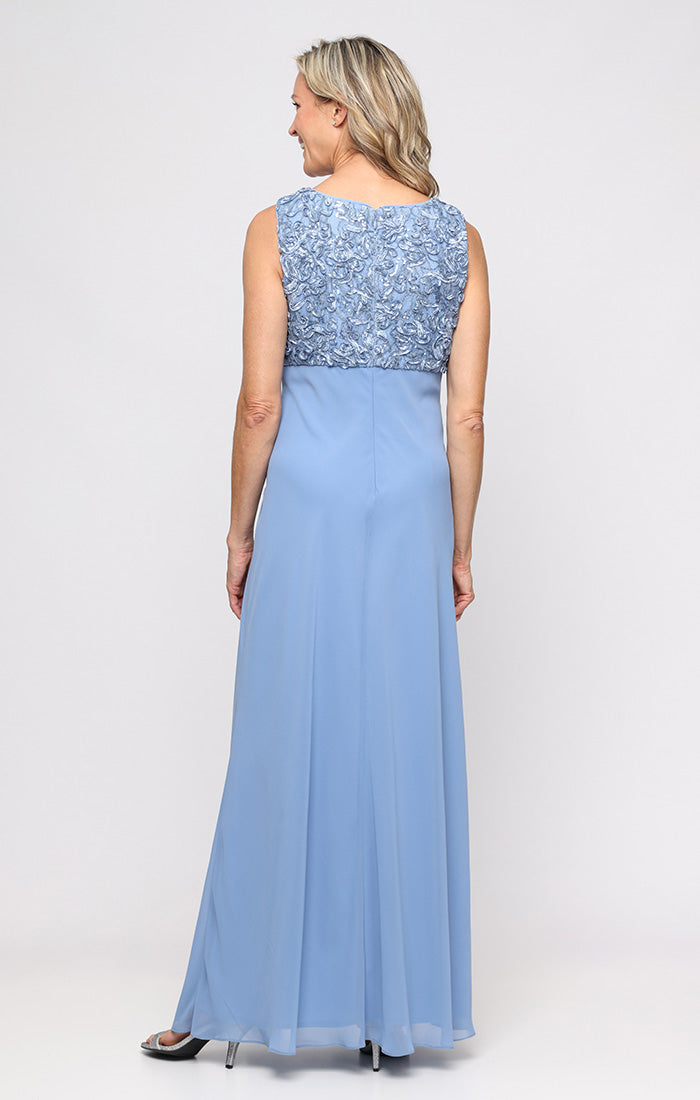 Soutache & Lace Empire-Waist Gown