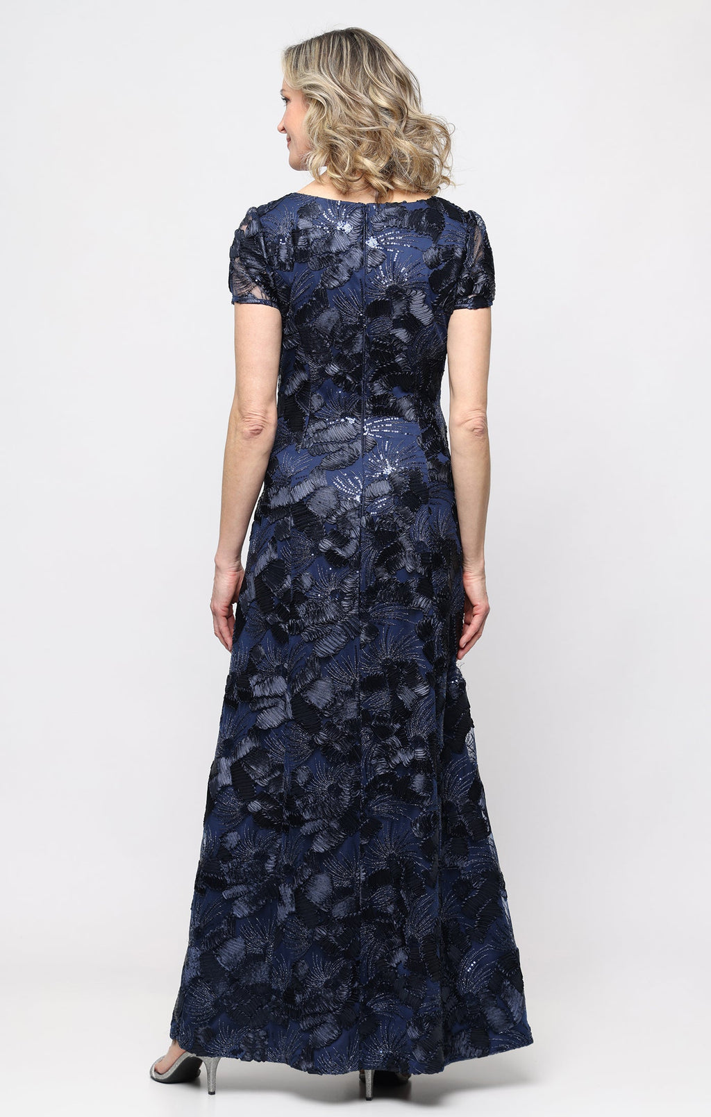 Soutache Illusion-Neckline A-Line Gown