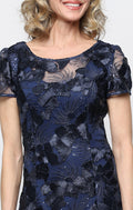 Soutache Illusion-Neckline A-Line Gown
